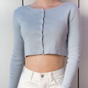 Brandy Melville; Blue button up long sleeve sweater/cardigan. One size.